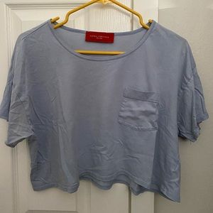 Light blue cropped shirt